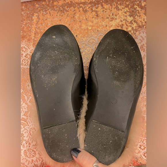 Black Ashley Stewart Mauve Tan Faux Fur Mules - Picture 11 of 15